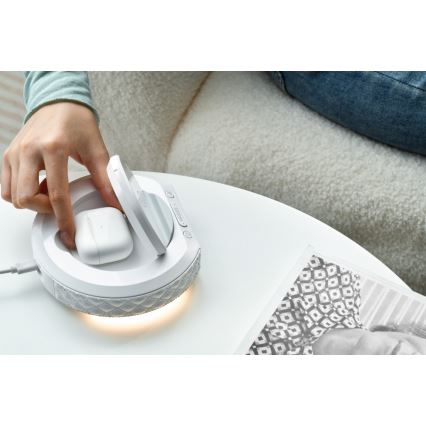 Sveglia con display LCD e caricatore wireless Qi 27W/9V 220 mAh bianco