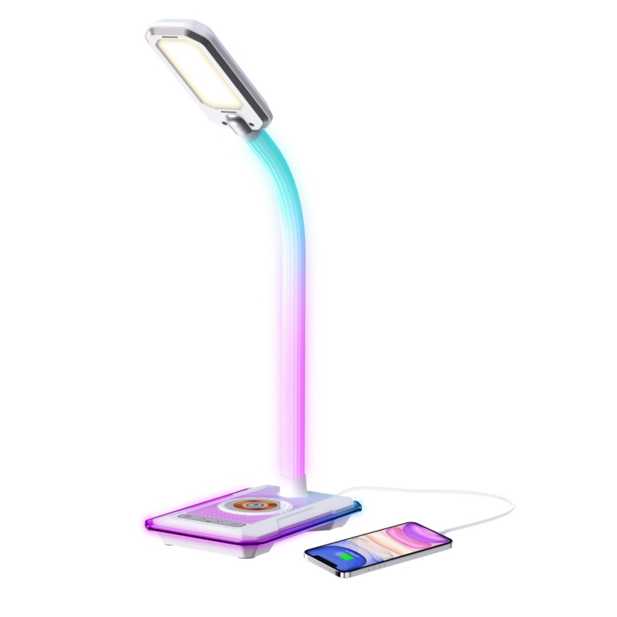 LED RGBW Lampada da tavolo dimmerabile con Qi di ricarica 30W/230V 3000K/4000K/5000K bianco