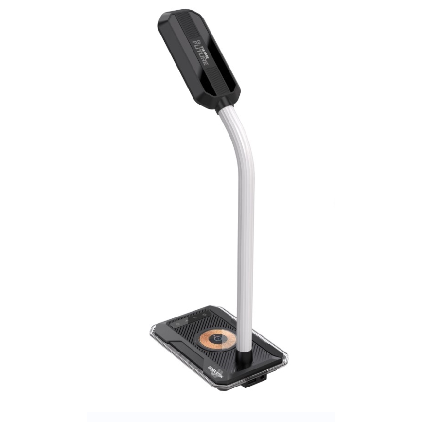 LED RGBW Lampada da tavolo dimmerabile con Qi di ricarica 30W/230V 3000K/4000K/5000K nero