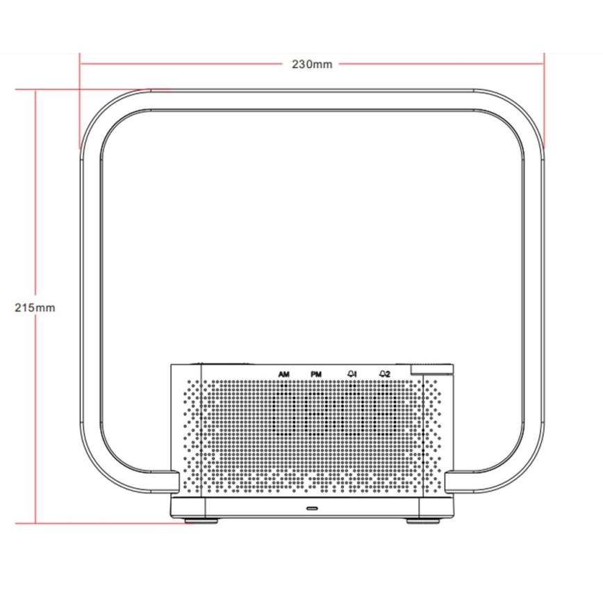 Lampada da tavolo LED dimmerabile con sveglia e Qi di ricarica LED/18W/230V bianco