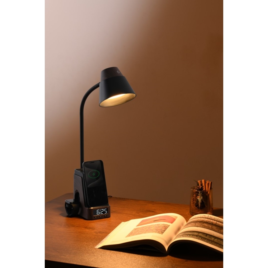 Lampada da tavolo LED+CCT dimmerabile con ricarica wireless QI IDEAL LED/8W/230V 2700/4000/5000K marrone