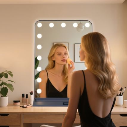 Specchio da trucco dimmerabile HOLLYWOOD LED/18W/230V 3000/4200/6000K grigio