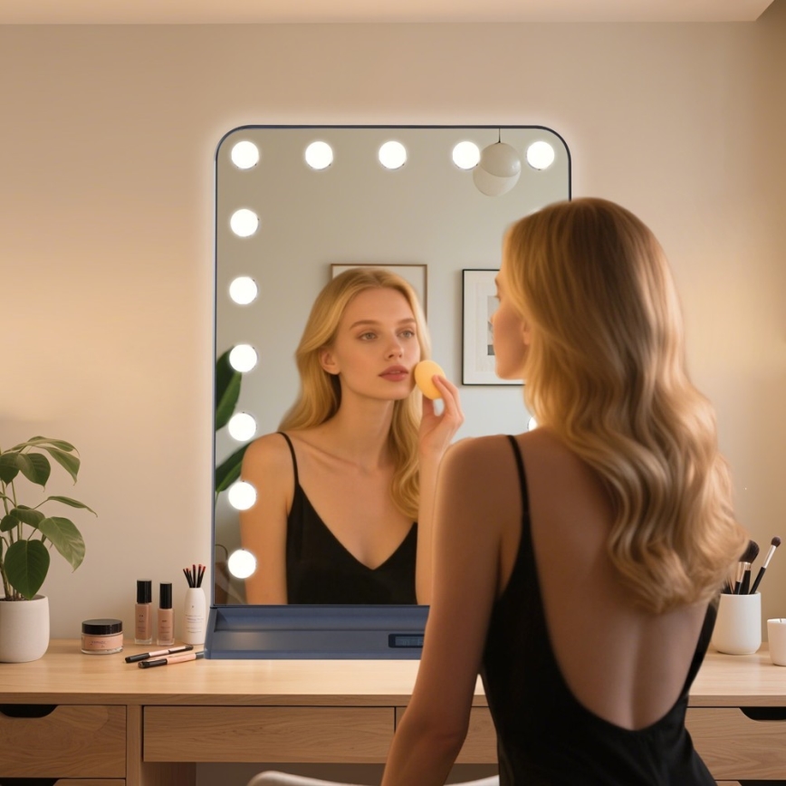 Specchio da trucco dimmerabile HOLLYWOOD LED/18W/230V 3000/4200/6000K grigio