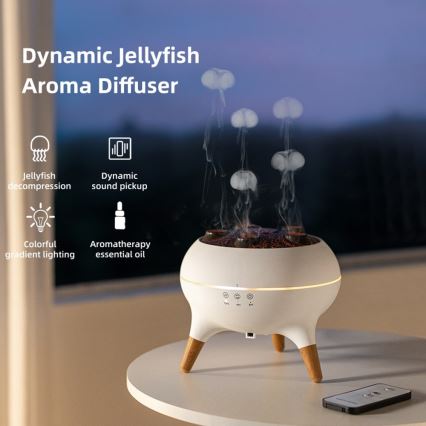 Immax 09104L - Diffusore di aromi e umidificatore d'aria JELLYFISH LED/11W/5V