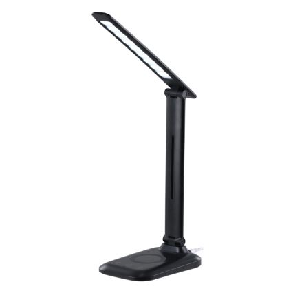 Lampada da tavolo LED dimmerabile con ricarica wireless Qi e porta USB LUMI LED/7W/230V, nero