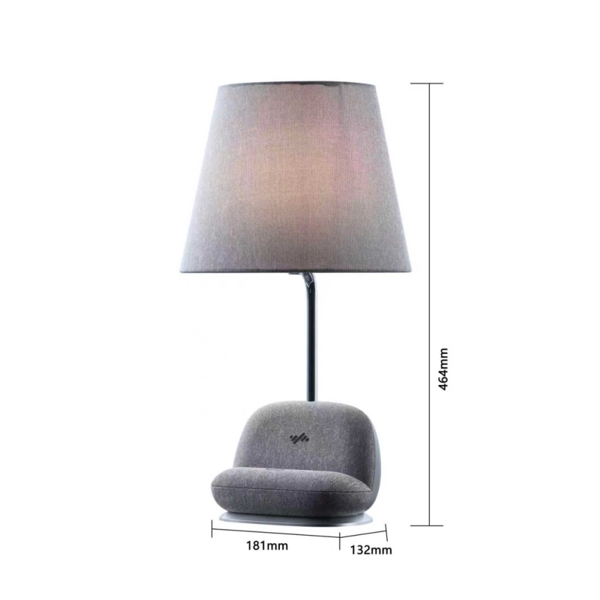 Lampada da tavolo dimmerabile a LED con ricarica wireless Qi SOFA LED/6W/230V, grigia