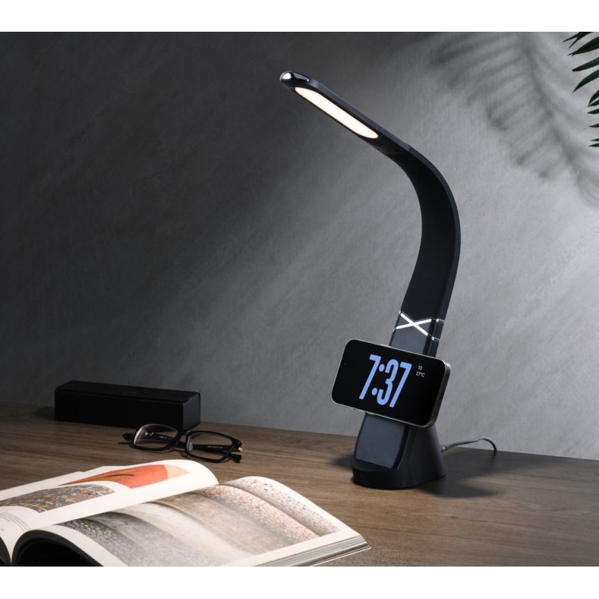 Lampada da tavolo LED dimmerabile con ricarica wireless MAGIC LED/5W/230V nera