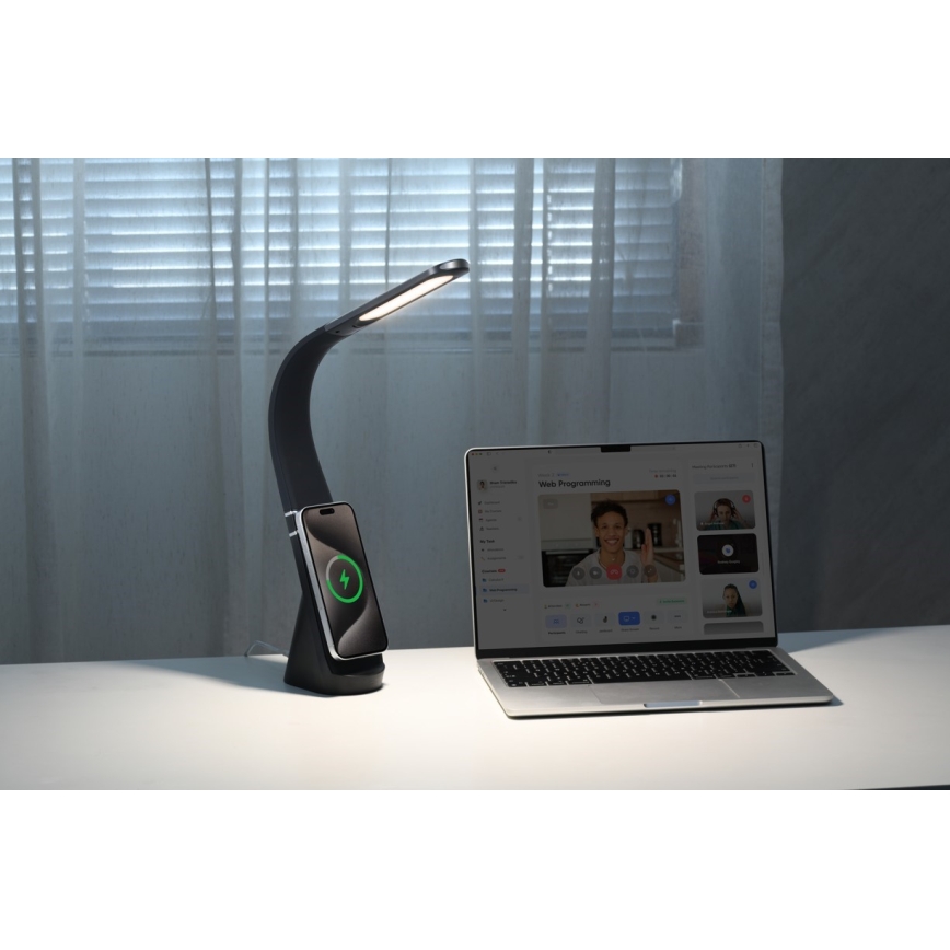 Lampada da tavolo LED dimmerabile con ricarica wireless MAGIC LED/5W/230V nera