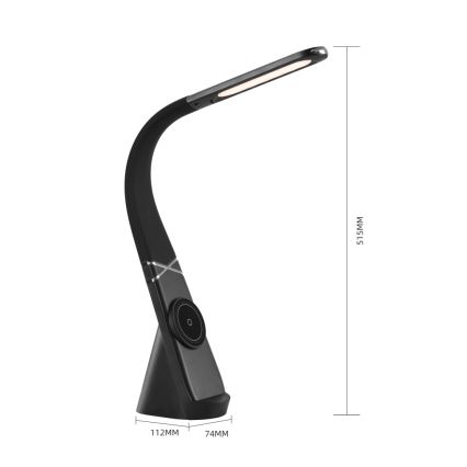 Lampada da tavolo LED dimmerabile con ricarica wireless MAGIC LED/5W/230V nera