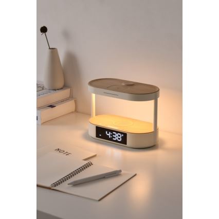 Lampada da tavolo dimmerabile a LED con sveglia e ricarica TRIPLE DOCK LED/1,5W/5V
