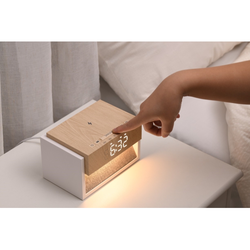 Lampada da tavolo LED con sveglia e funzione di ricarica CALM LED/1,2W/5V