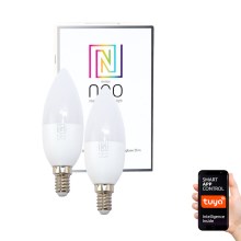 Immax NEO 07002B - PACK 2xLampadina LED dimmerabile E14/5W/230V ZigBee 2700K Tuya