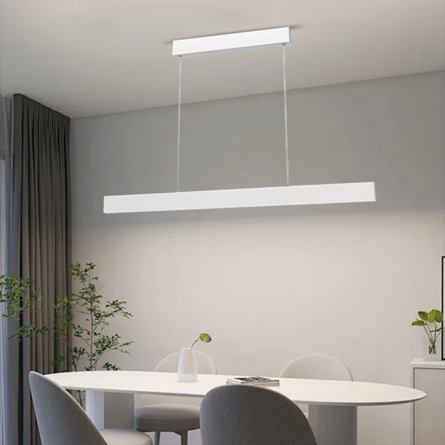 Immax NEO 07075L-LED Lampadario dimmerabile a sospensione LISTON bianco LED/18W/230V Tuya + telecomando