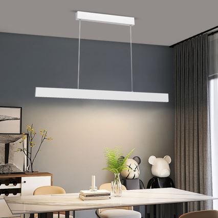 Immax NEO 07075L-LED Lampadario dimmerabile a sospensione LISTON bianco LED/18W/230V Tuya + telecomando