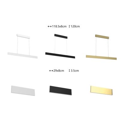 Immax NEO 07076L - Lampadario dimmerabile a LED su cavo nero LISTON LED/18W/230V Tuya + telecomando