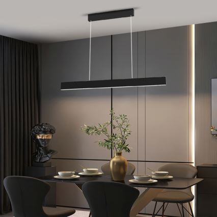 Immax NEO 07076L - Lampadario dimmerabile a LED su cavo nero LISTON LED/18W/230V Tuya + telecomando