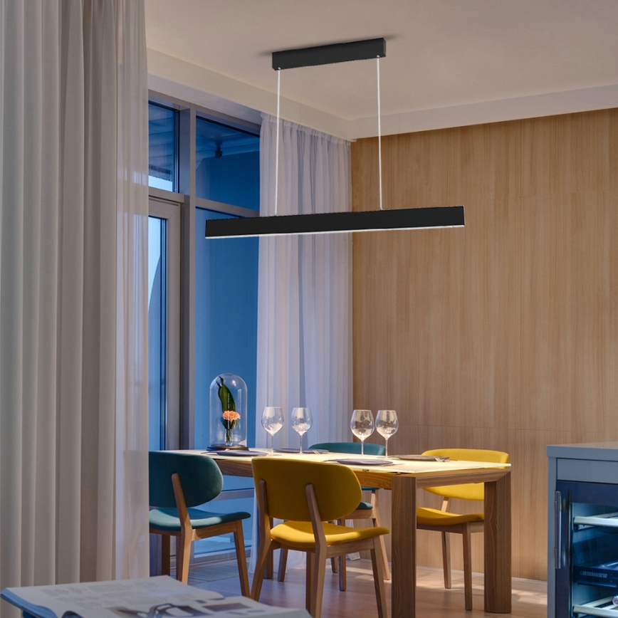 Immax NEO 07076L - Lampadario dimmerabile a LED su cavo nero LISTON LED/18W/230V Tuya + telecomando
