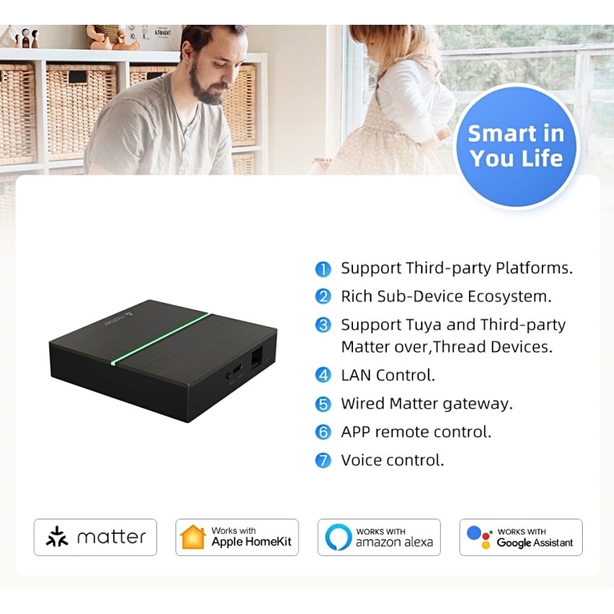 Immax NEO 07117-5 - Bridge MATTER intelligente Zigbee 3.0 230 V compatibile con Tuya, Wi-Fi