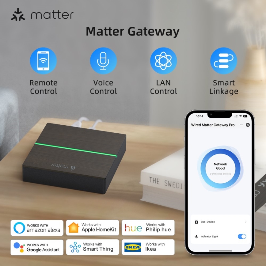 Immax NEO 07117-5 - Bridge MATTER intelligente Zigbee 3.0 230 V compatibile con Tuya, Wi-Fi