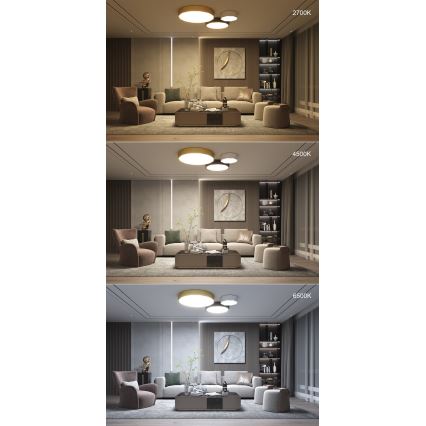 Immax NEO 07130-B60 - LED SMART Plafoniera con dimmer DIAMANTE nero LED/43W/230V + telecomando 60cm Tuya ZigBee