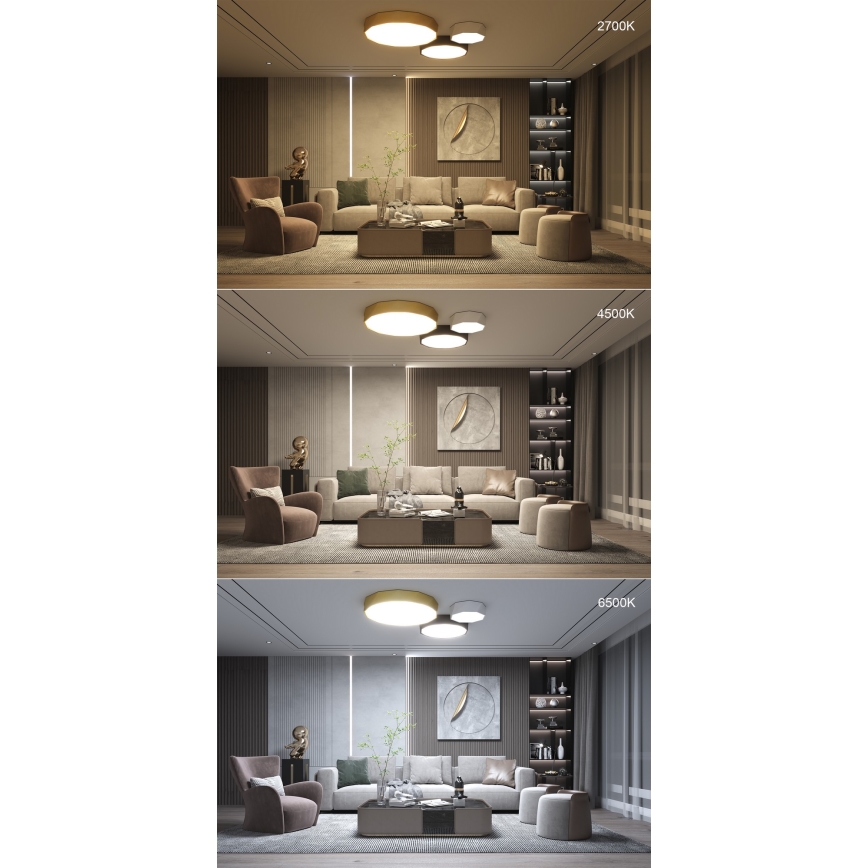 Immax NEO 07130-B60 - LED SMART Plafoniera con dimmer DIAMANTE nero LED/43W/230V + telecomando 60cm Tuya ZigBee