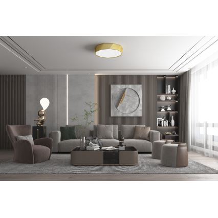 Immax NEO 07132-G60- Plafoniera LED SMART dimmerabile DIAMANTE LED/43W/230V dorata 60 cm + TC Tuya ZigBee
