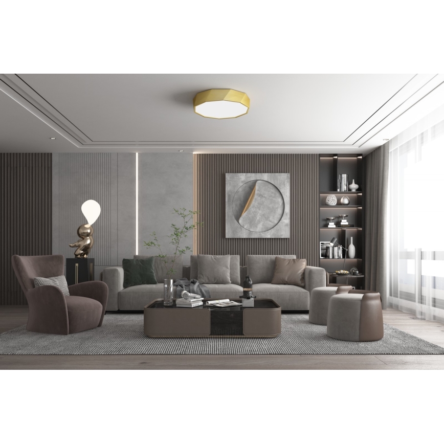 Immax NEO 07132-G60- Plafoniera LED SMART dimmerabile DIAMANTE LED/43W/230V dorata 60 cm + TC Tuya ZigBee