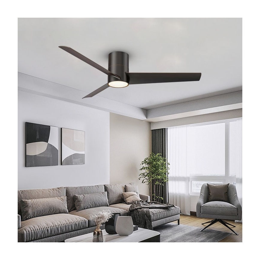 Immax NEO 07135-B - Ventilatore da soffitto dimmerabile a LED FRESH LED/18W/230V Wi-Fi Tuya nero + telecomando