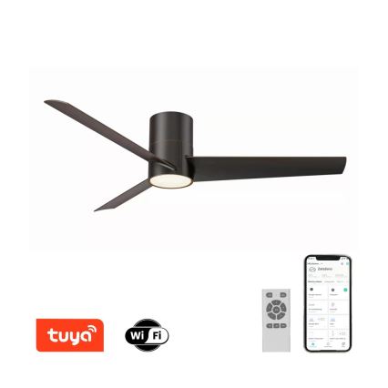 Immax NEO 07135-B - Ventilatore da soffitto dimmerabile a LED FRESH LED/18W/230V Wi-Fi Tuya nero + telecomando