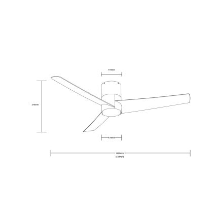 Immax NEO 07135-B - Ventilatore da soffitto dimmerabile a LED FRESH LED/18W/230V Wi-Fi Tuya nero + telecomando