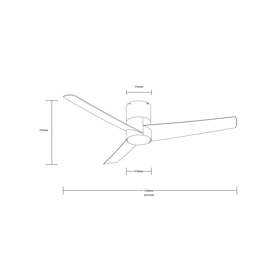 Immax NEO 07135-B - Ventilatore da soffitto dimmerabile a LED FRESH LED/18W/230V Wi-Fi Tuya nero + telecomando