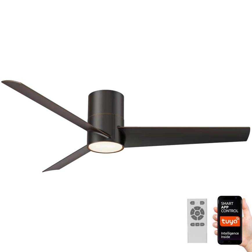 Immax NEO 07135-B - Ventilatore da soffitto dimmerabile a LED FRESH LED/18W/230V Wi-Fi Tuya nero + telecomando