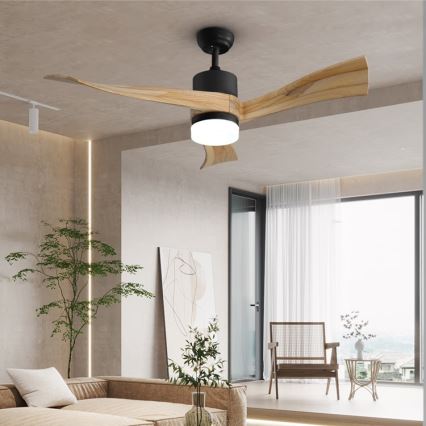 Immax NEO 07136-B - Ventilatore da soffitto dimmerabile a LED SOFISTICADO LED/18W/230V quercia Wi-Fi Tuya + telecomando