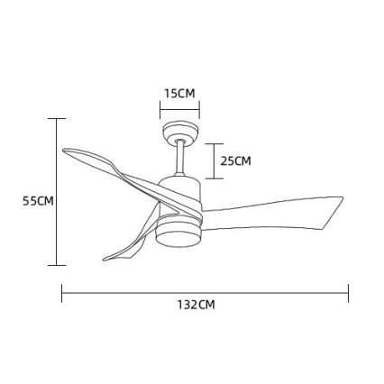 Immax NEO 07136-B - Ventilatore da soffitto dimmerabile a LED SOFISTICADO LED/18W/230V quercia Wi-Fi Tuya + telecomando