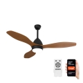 Immax NEO 07141-B - LED Ventilatore da soffitto NEO LITE FRESCO LED/18W/230V Tuya Wi-Fi nero/legno + telecomando
