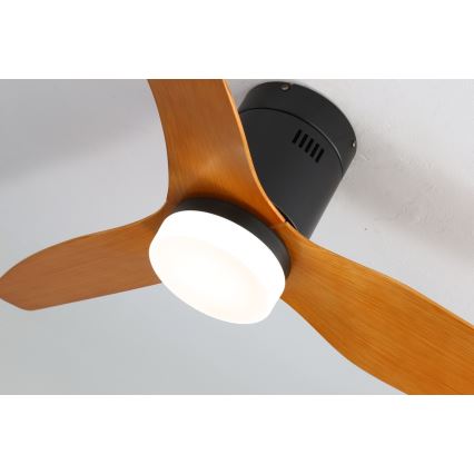 Immax NEO 07142-B- Plafoniera LED con ventole NEO LITE VENTO LED/18W/230V Tuya Wi-Fi nera/legno + TC