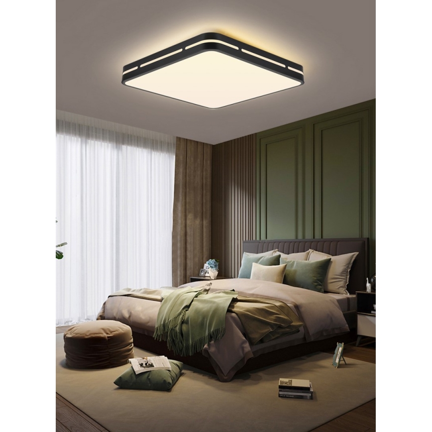Immax NEO 07154-B30 - Lampada da soffitto dimmerabile a LED NEO LITE PERFECTO LED/24W/230V Wi-Fi Tuya nero + telecomando