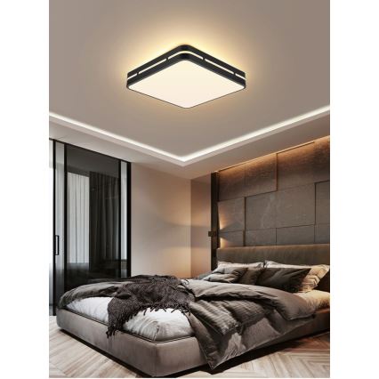 Immax NEO 07154-B30 - Plafoniera LED dimmerabile NEO LITE PERFECTO LED/24W/230V Wi-Fi Tuya nero + telecomando