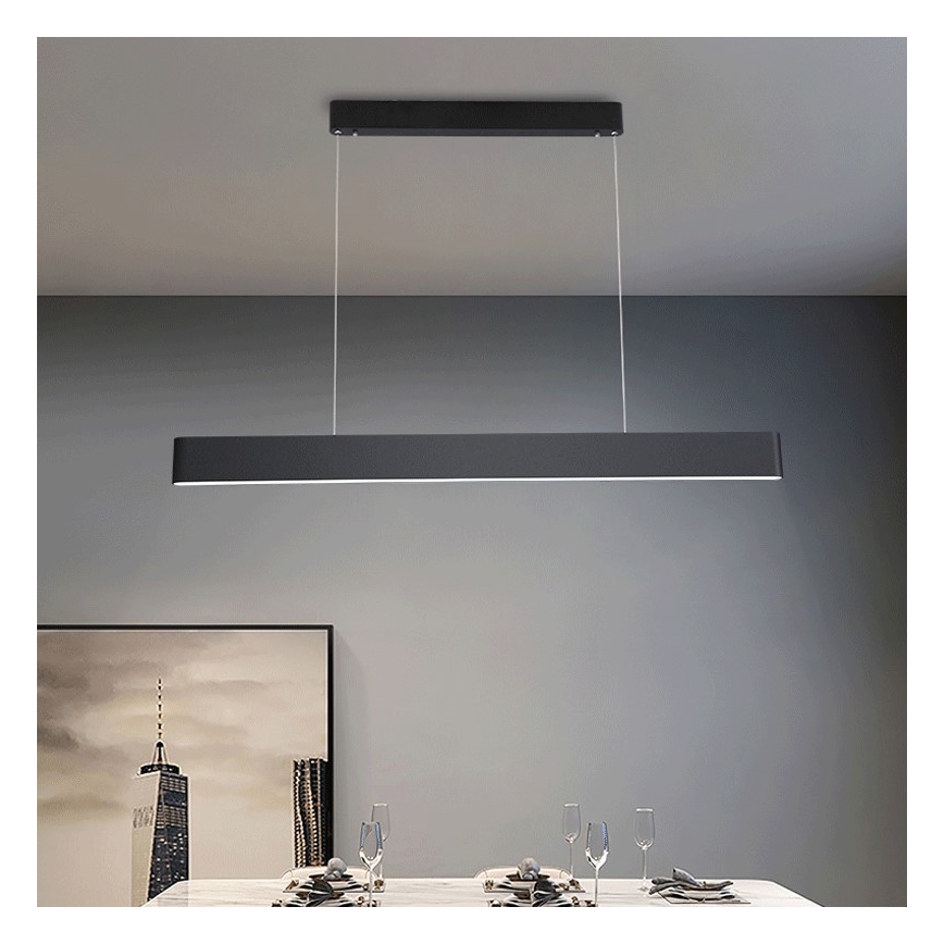 Immax NEO 07157-B120X - LED RGB+CCT Lampadario dimmerabile a sospensione con filo MILANO LED/40W/230V Tuya nero