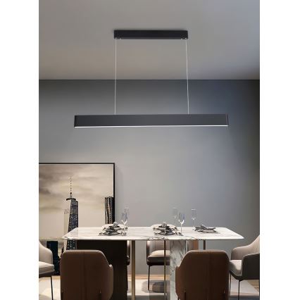 Immax NEO 07157-B120X - LED RGB+CCT Lampadario dimmerabile a sospensione con filo MILANO LED/40W/230V Tuya nero