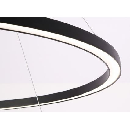 Immax NEO 07158-B80-60 - Lampadario LED dimmerabile su filo FINO LED/93W/230V Tuya nero + telecomando