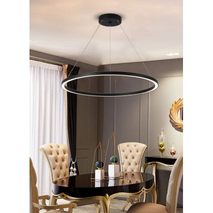 Immax NEO 07158-B80 - Lampadario LED dimmerabile su filo FINO LED/60W/230V Tuya nero + telecomando