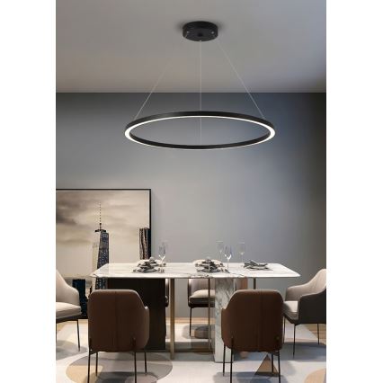 Immax NEO 07158-B80 - Lampadario LED dimmerabile su filo FINO LED/60W/230V Tuya nero + telecomando