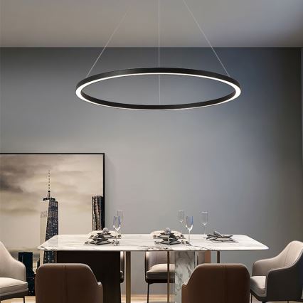 Immax NEO 07158-B80 - Lampadario LED dimmerabile su filo FINO LED/60W/230V Tuya nero + telecomando