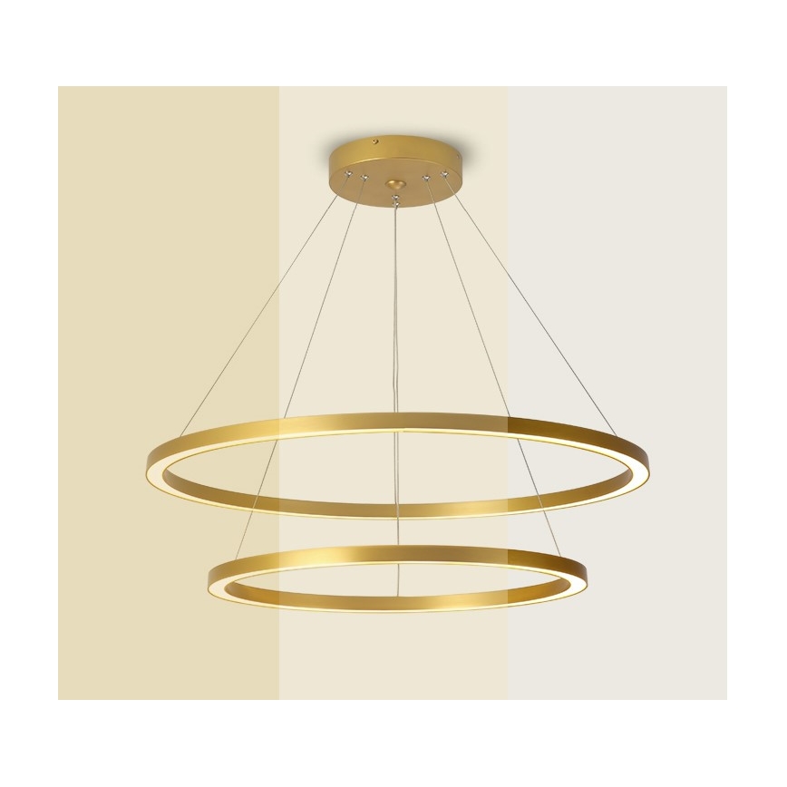 Immax NEO 07159-G80-60 - Lampadario LED Dimmerabile su filo FINO LED/93W/230V Tuya oro + telecomando