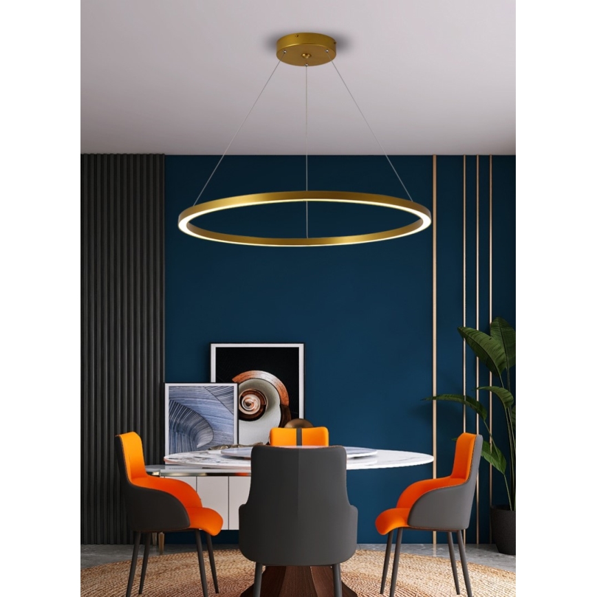 Immax NEO 07159-G80 - Lampadario LED Dimmerabile su filo FINO LED/60W/230V Tuya oro + telecomando