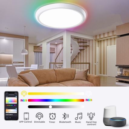 Immax NEO 07164-40 - LED RGB+CCT Plafoniera con dimmer NEO LITE TUDO LED/50W/230V Wi-Fi Tuya +remote telecomando