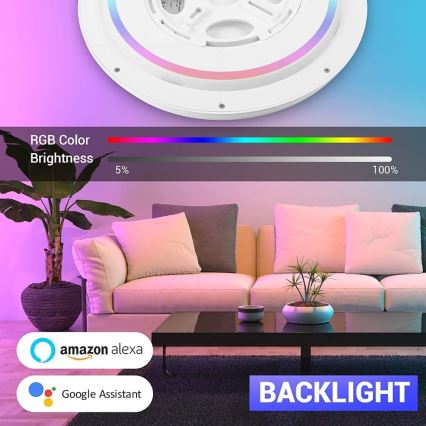Immax NEO 07164-40 - LED RGB+CCT Plafoniera con dimmer NEO LITE TUDO LED/50W/230V Wi-Fi Tuya +remote telecomando