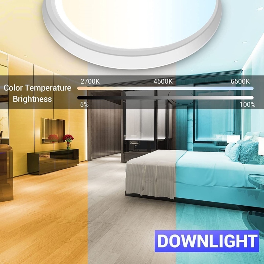 Immax NEO 07164-40 - LED RGB+CCT Plafoniera con dimmer NEO LITE TUDO LED/50W/230V Wi-Fi Tuya +remote telecomando