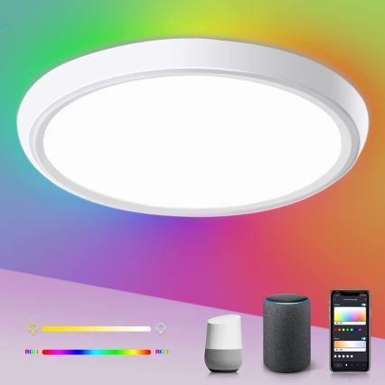 Immax NEO 07164-40 - LED RGB+CCT Plafoniera con dimmer NEO LITE TUDO LED/50W/230V Wi-Fi Tuya +remote telecomando